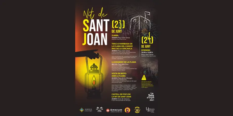La Seu d'Urgell celebra Sant Joan amb la rebuda de la Flama del Canigó i un castell de focs