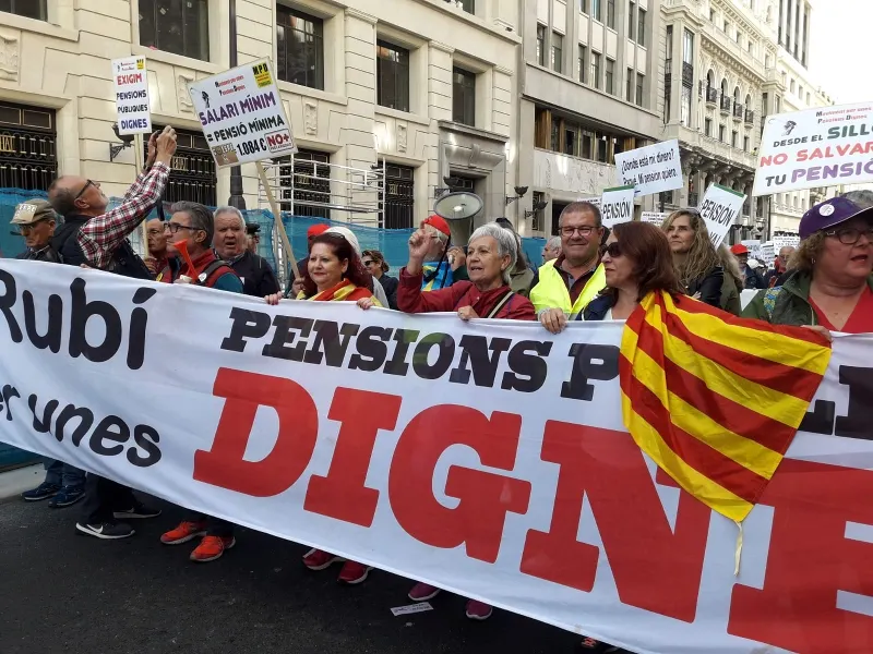 Els pensionistes de Rubí, aquest dimecres a Madrid