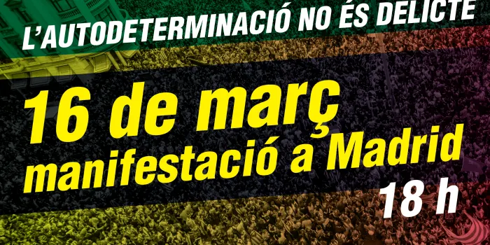 L’ANC d’Arenys de Mar està organitzant un autocar per anar a la manifestació en contra del judici al procés del 16 de març a Madrid