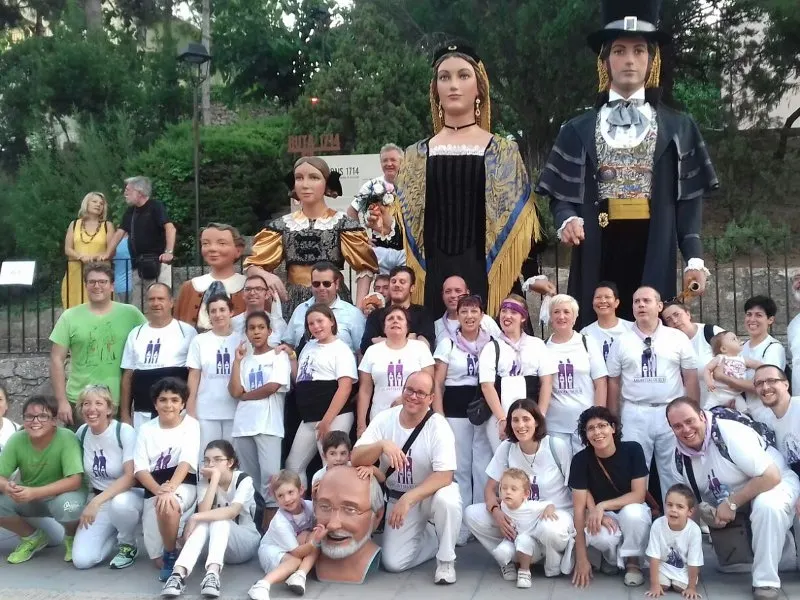 membres de la Colla de Geganters a Capçanes. Foto:Joan-Miquel Merino
