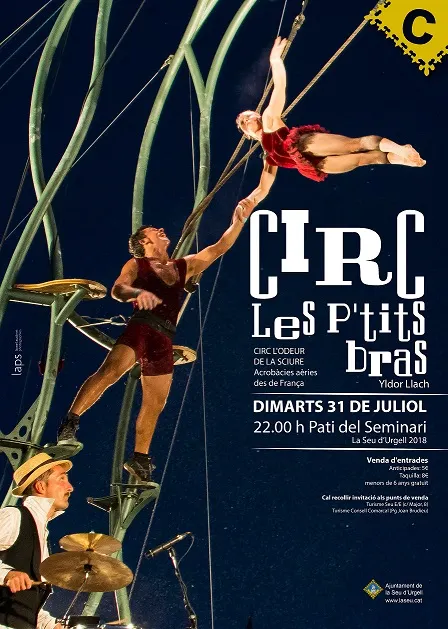 Les P’tits Bras amb Yldor Llach ofereixen a la Seu el circ aeri de ‘L’Odeur de la Sciure’