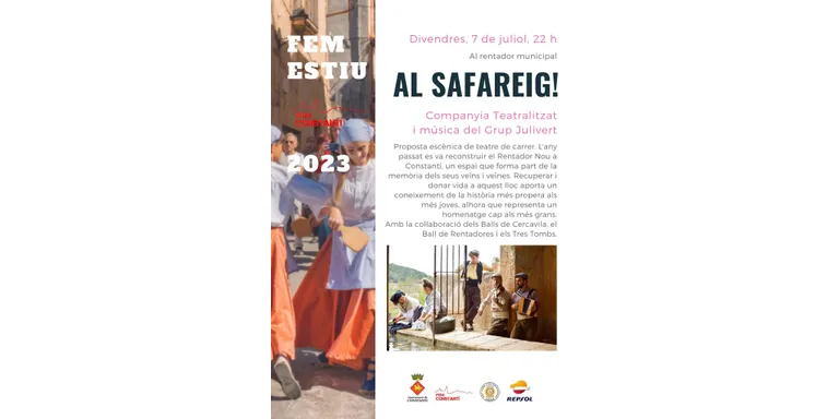 El cicle “Fem Estiu, Fem Constantí” continua amb la proposta de teatre de carrer “Al safareig!”