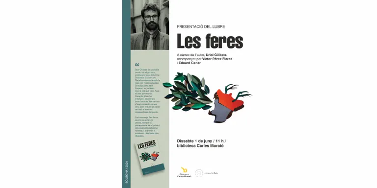 Uriol Gilibets presenta dissabte a Solsona la seva primera novel·la, Les Feres