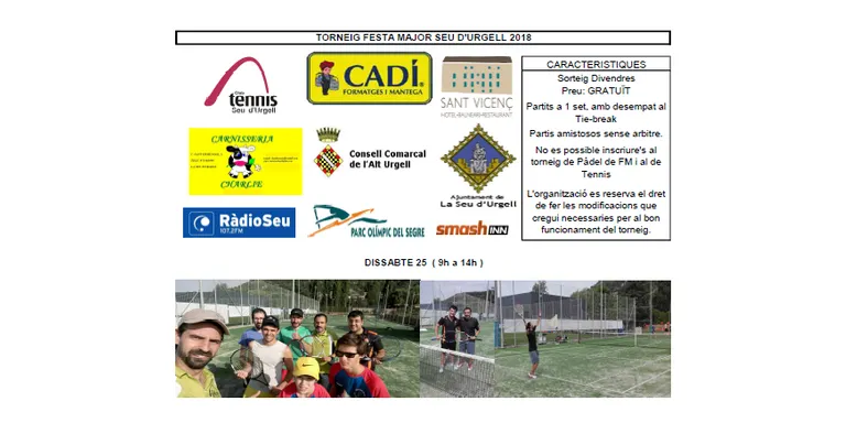 David Fisas, guanyador del Torneig de Tennis Nocturn de la Seu