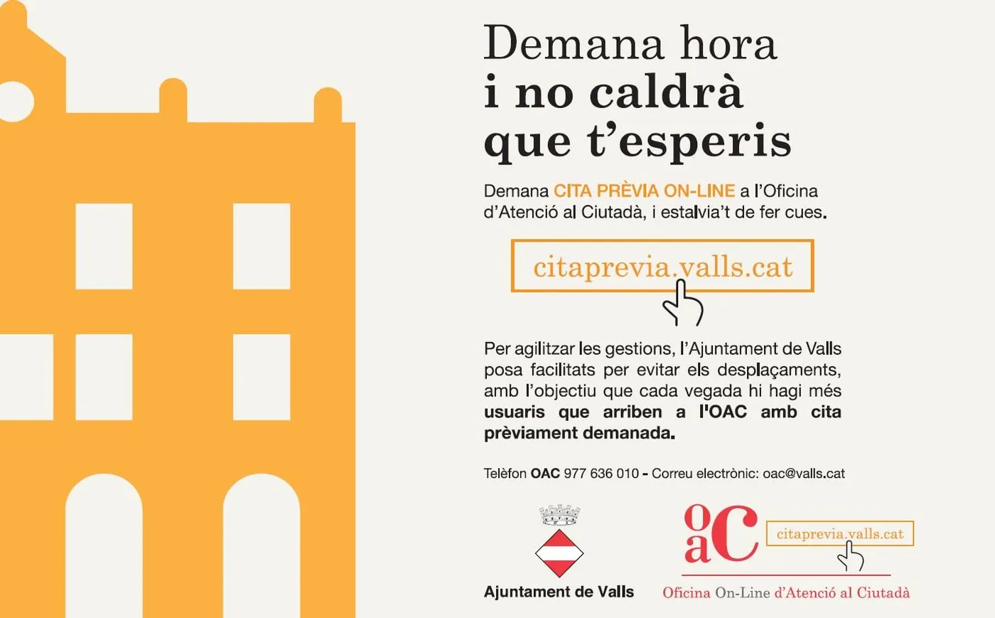 L’Oficina d’Atenció al Ciutadà tornarà a obrir en horari de tarda
