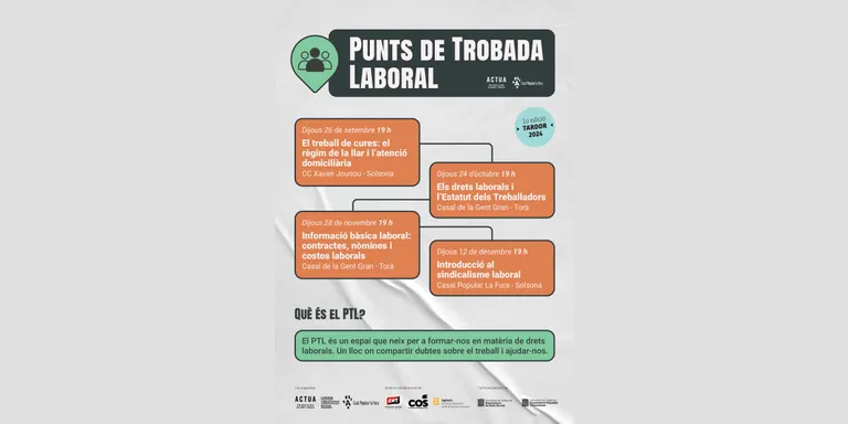 Dues entitats del Solsonès impulsen un espai de trobada sobre drets laborals