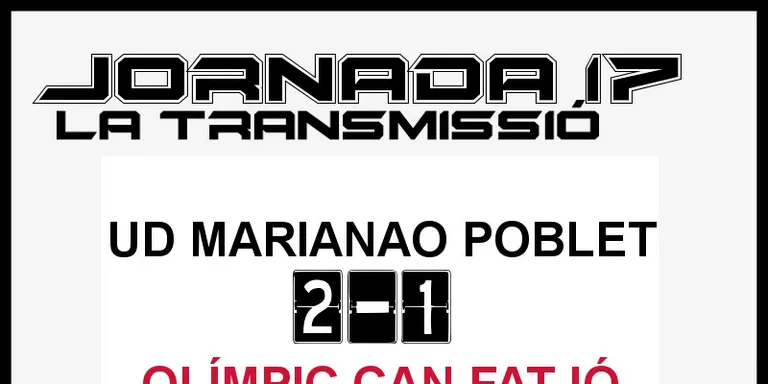 A PEU DE CAMP - JORNADA 17 - OLÍMPIC DE CAN FATJÓ