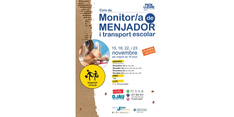 Nou curs de monitor de menjador i d’acompanyament de transport escolar a l’Alt Urgell