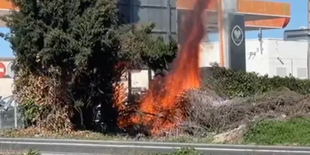 Ensurt per un petit incendi a la carretera de la Riera