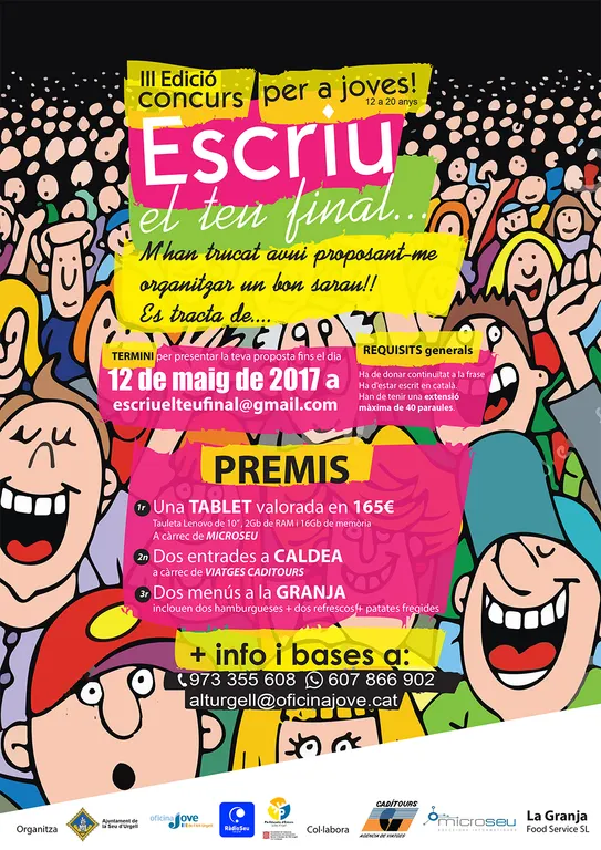 Convocada la 3a edició del concurs per a joves 'Escriu el teu final'