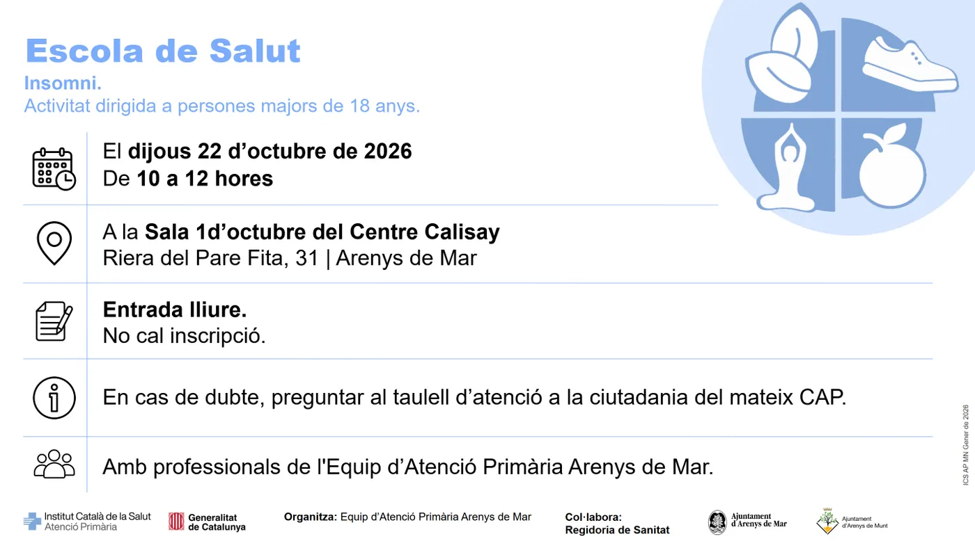 L’Escola de Salut dedica una sessió a l’insomni aquest dijous al Calisay