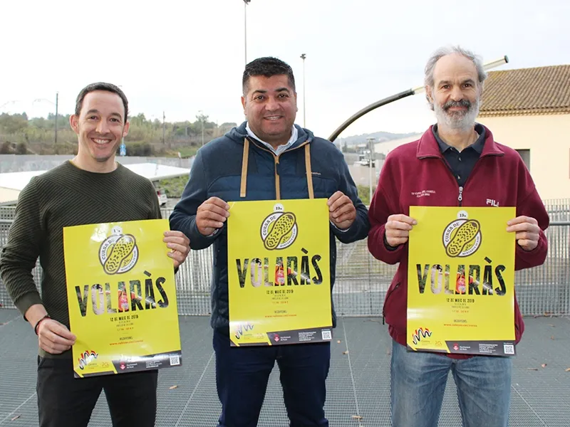 Jordi Puig, Juan López i Miquel Genollà en la presentació de la Cursa de Muntanya '19