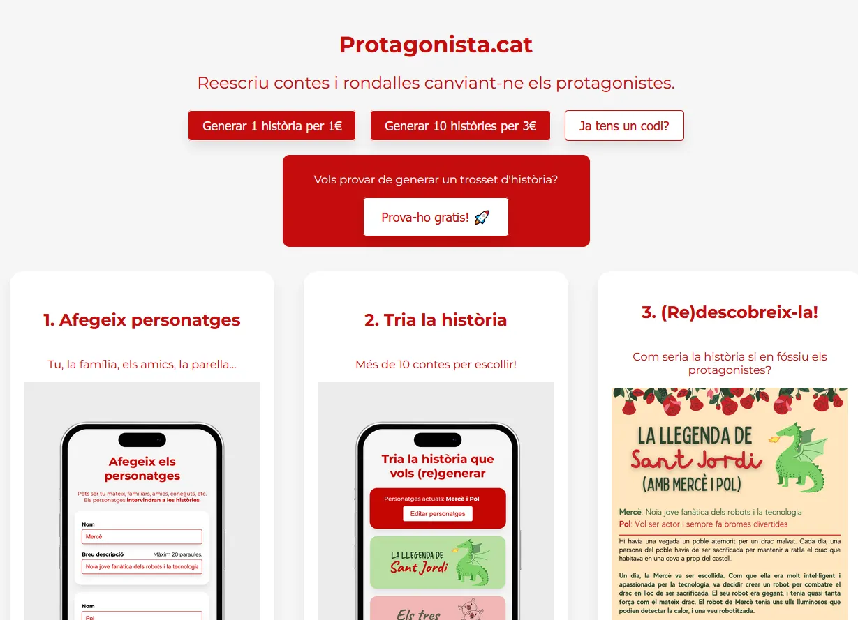 El solsoní Marc Pujol, acompanyat del Sergi Canyameres han posat en marxa el projecte protagonista.cat: una pàgina web que vol innovar en el camp dels contes tradicionals