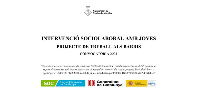 L'Ajuntament de Caldes impulsa un projecte per ajudar joves d'entre 16 i 29 anys a trobar feina