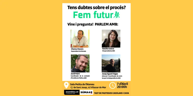 Divendres, xerrada-col·loqui organitzat per ANC i Súmate