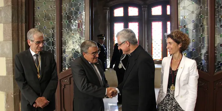 Àngel Ros presenta a Joan-Enric Vives les cartes credencials com a ambaixador d'Espanya a Andorra
