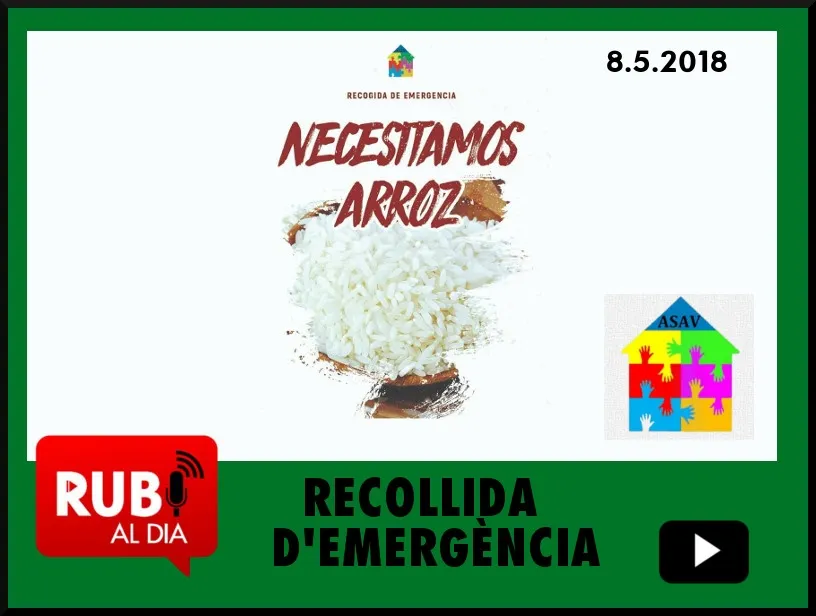 Ràdio Rubí ajuda ASAV a fer una Recollida d'emergència d'arrós