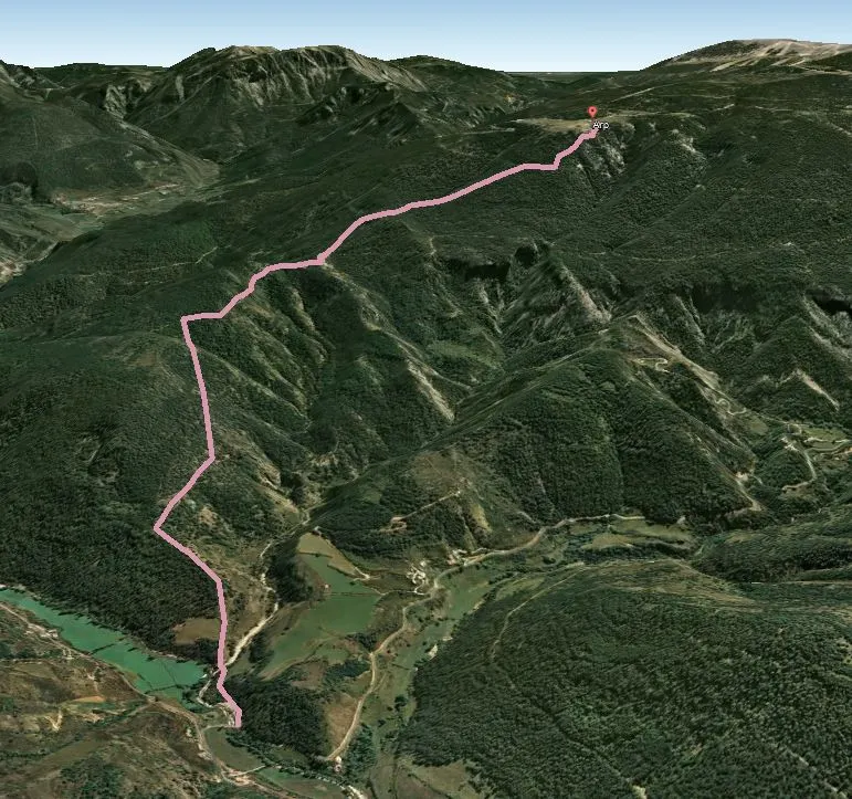 Perfil en 3D del recorregut de la Vertical Arp