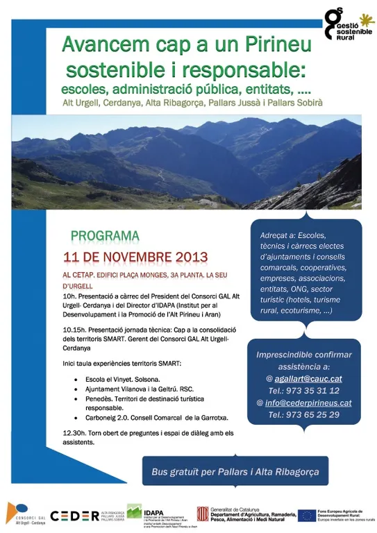 Jornada a la Seu d'Urgell per avançar cap a un Pirineu sostenible i responsable