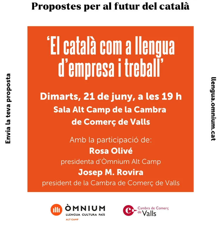 Òmnium Alt Camp i la Cambra de Comerç fomenten l’ús del català a les empreses