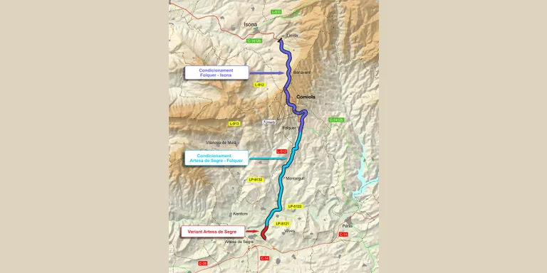La Generalitat licita el projecte del primer tram per modernitzar l'eix del coll de Comiols