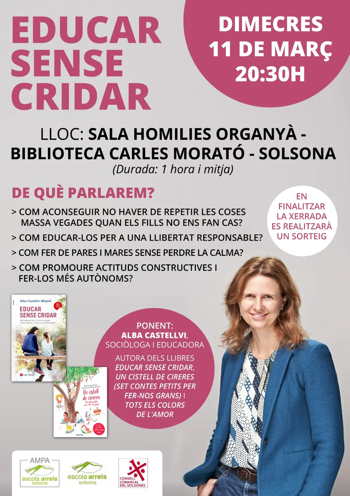 L'AMPA de l'Escola Arrels organitza una xerrada adreçada a les famílies sobre "Educar sense cridar"