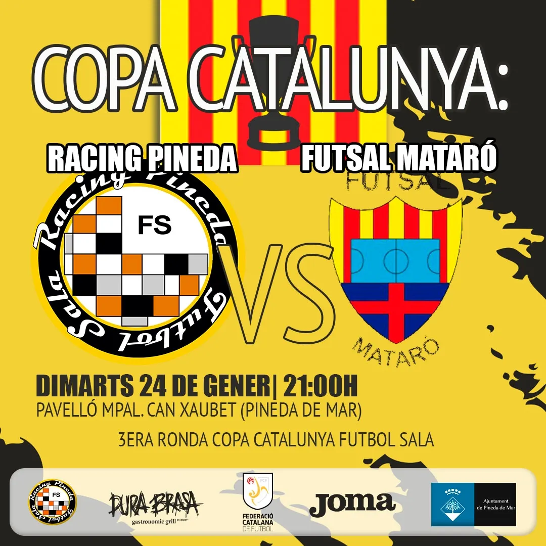 Avui dimarts es disputa l'eliminatòria del 1er equip del Racing Pineda contra el Futsal Mataró