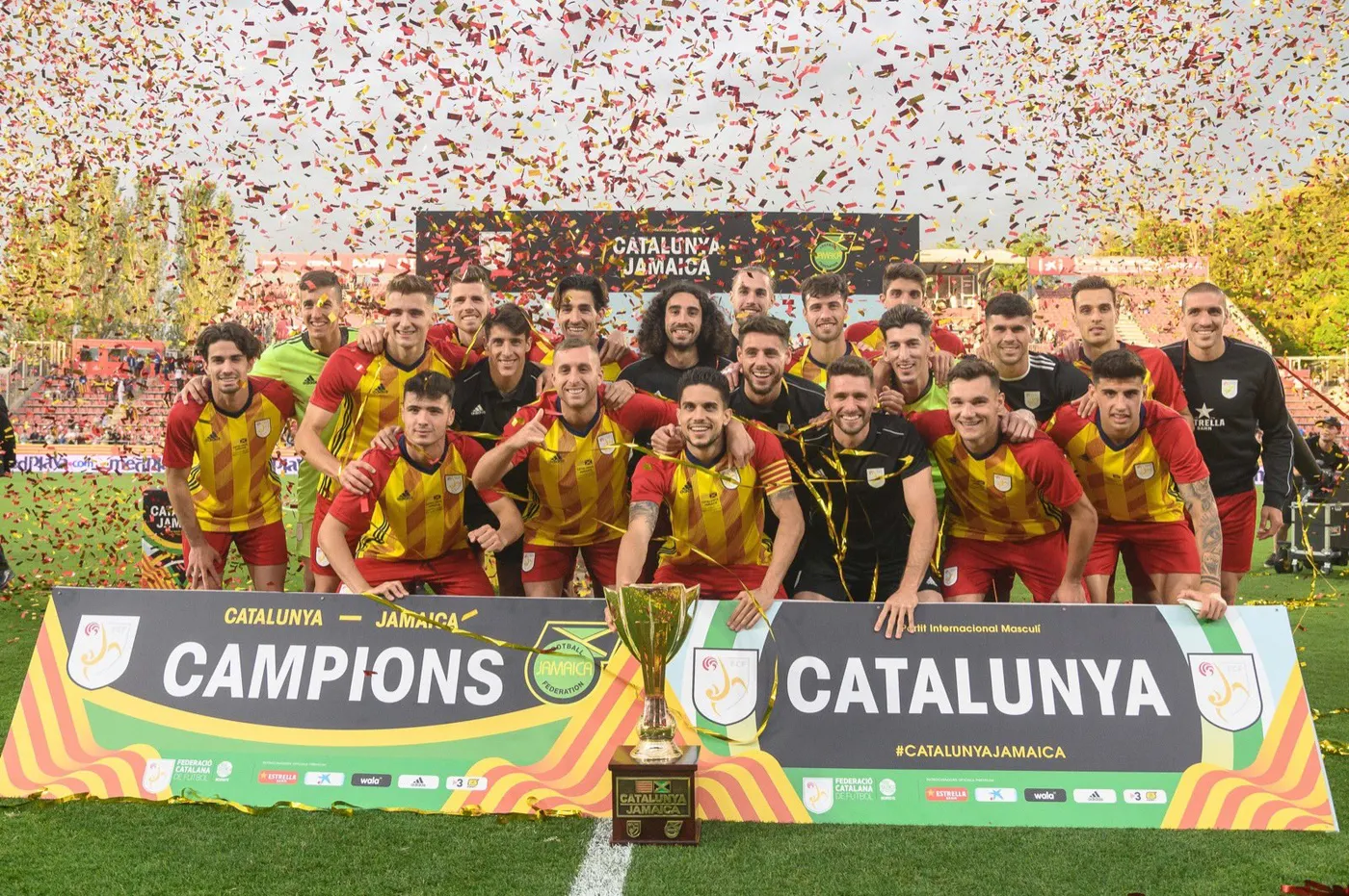 La selecció catalana passa s’exhibeix davant Jamaica (6-0)