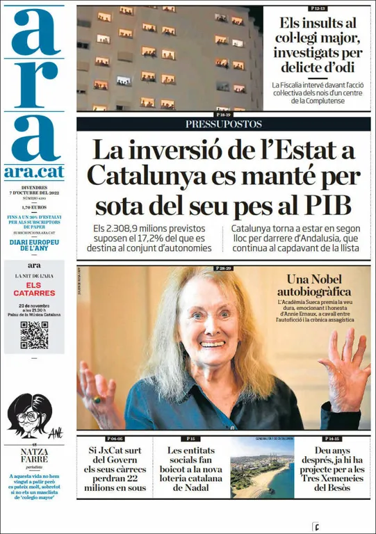 T'expliquem les portades dels diaris del territori d'aquest 7 d'octubre