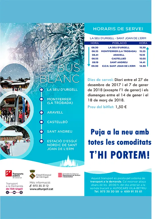 El Bus Blanc a Sant Joan de l’Erm estarà operatiu tots els dies de Setmana Santa