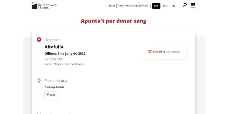 L'Institut d'Altafulla acull aquest dilluns una jornada de donació de sang promoguda pels alumnes