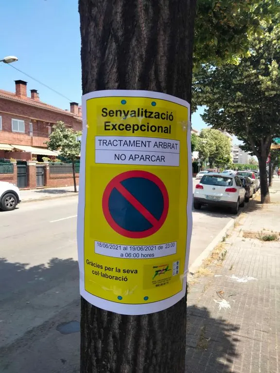 5ª actuació del tractament fitosanitari de l’arbrat, la nit del 18 al 19 de juny