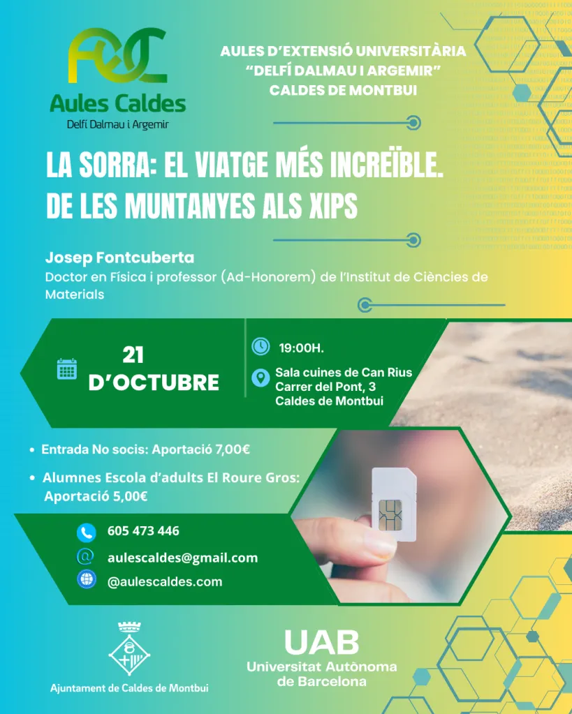 L’Aula d’Extensió Universitària de Caldes convida avui a Josep Fontcuberta per parlar sobre la sorra
