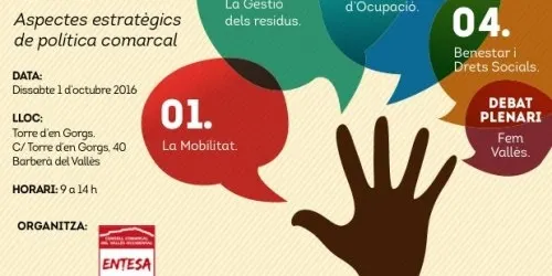 L'entesa del Consell Comarcal del Vallès Occidental organitza dissabte una jornada de debats públics a Barberà