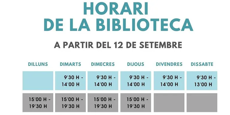 La Biblioteca Municipal de Constantí inciarà el seu horari d’hivern el 12 de setembre