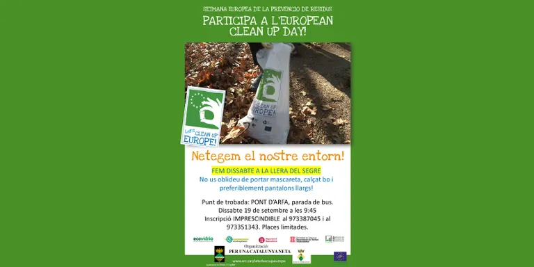 Nova acció de neteja a la llera del riu Segre, des del pont d'Arfa