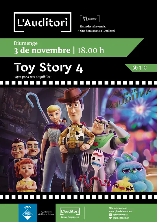 Toy Story 4 aquest diumenge a l'Auditori