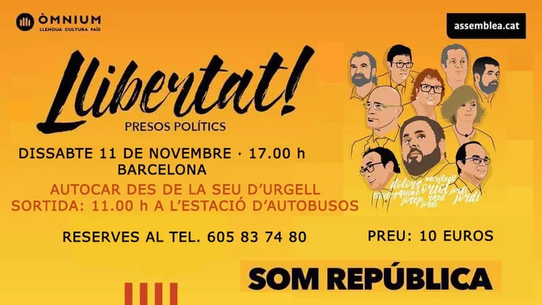 Autocar des de l'Alt Urgell per a la manifestació nacional d'aquest dissabte a Barcelona