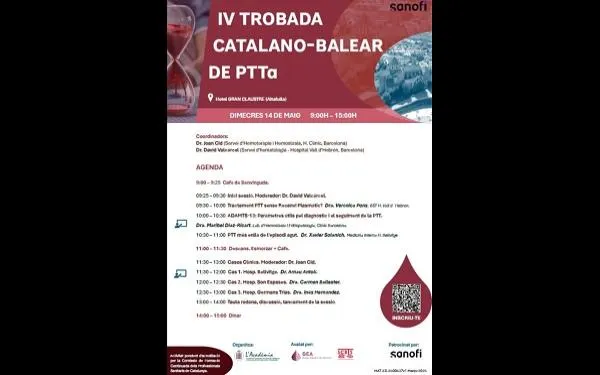 Altafulla acull aquest dimecres 14 de maig la IV Trobada Catalano-Balear de PTTa, una malaltia rara que afecta la sang