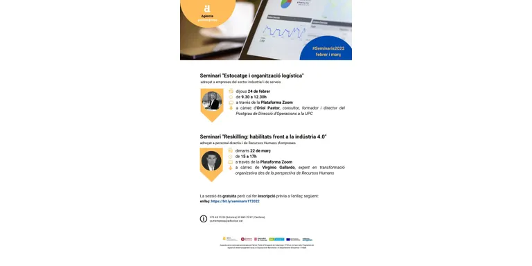 Organització logística i reskilling, temàtiques dels propers seminaris en línia del Punt Empresa de l'Agència
