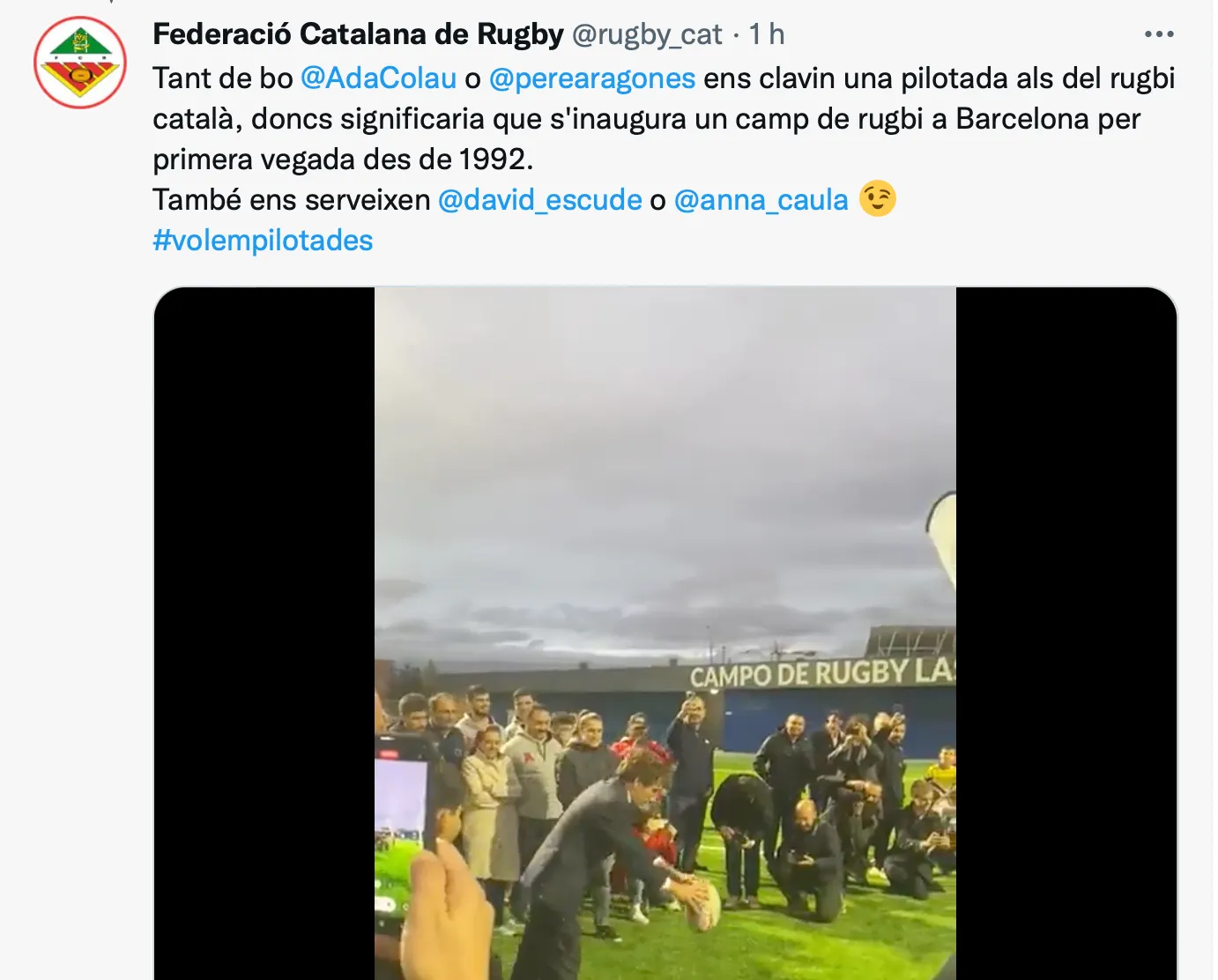 #Volempilotades: El reclam del món del rugby català