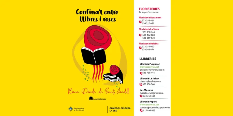 Les llibreries de la Seu ofereixen l'opció de celebrar Sant Jordi des del confinament