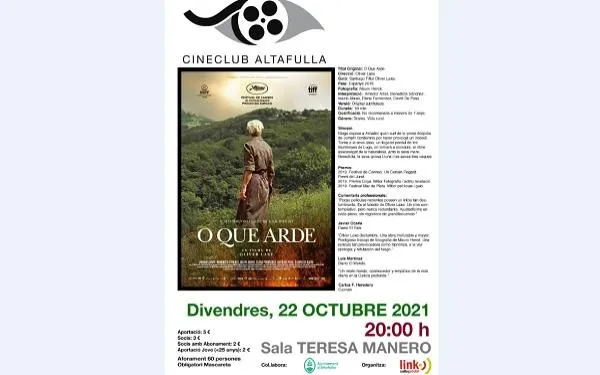 Una experiència "impactant" amb una fotografia "excepcional" , la proposta del cineclub Link Altafulla per aquest divendres