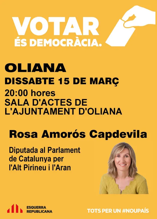 Rosa Amorós presenta a Oliana la campanya 'Votar és democràcia'