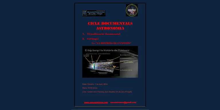 L'Agrupació Astronòmica de la Seu inicia un cicle de documentals