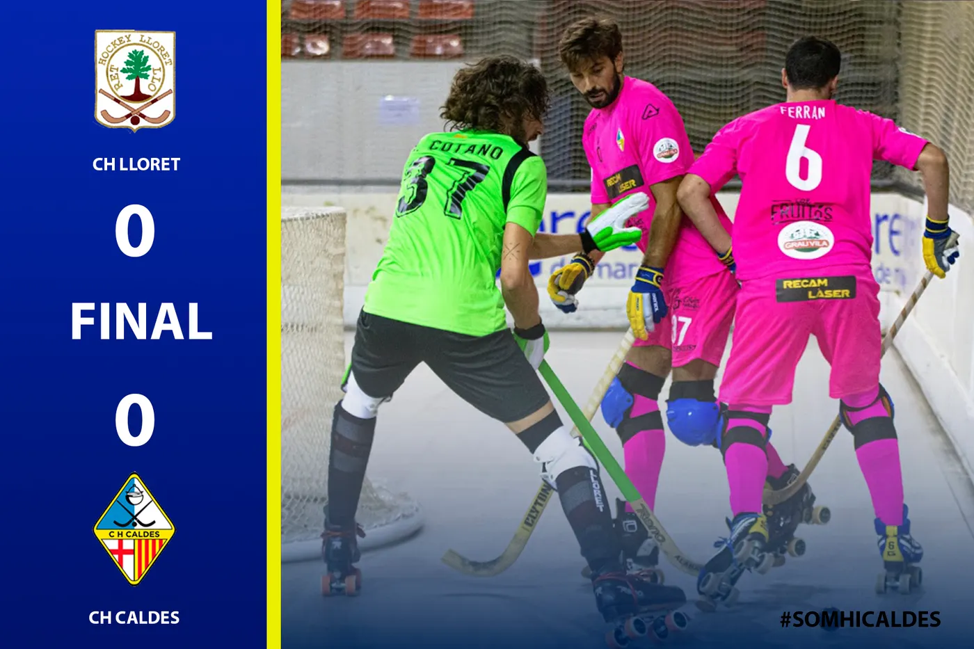 El Recam Làser Caldes es deixa dos punts a la pista del Lloret, avantpenúltim, però continua depenent d’ell mateix per acabar tercer de l’OK Lliga