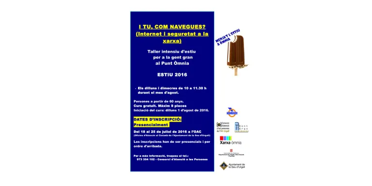 Taller intensiu 'Internet i seguretat a la xarxa', adreçat a la Gent Gran