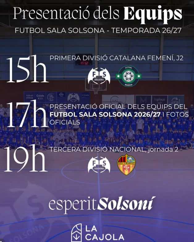 El Futbol Sala Solsona celebra l’acte de presentació oficial dels equips d’aquesta temporada