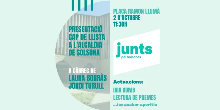 Junts per Catalunya donarà a conèixer diumenge qui serà cap de llista a l'alcaldia de Solsona