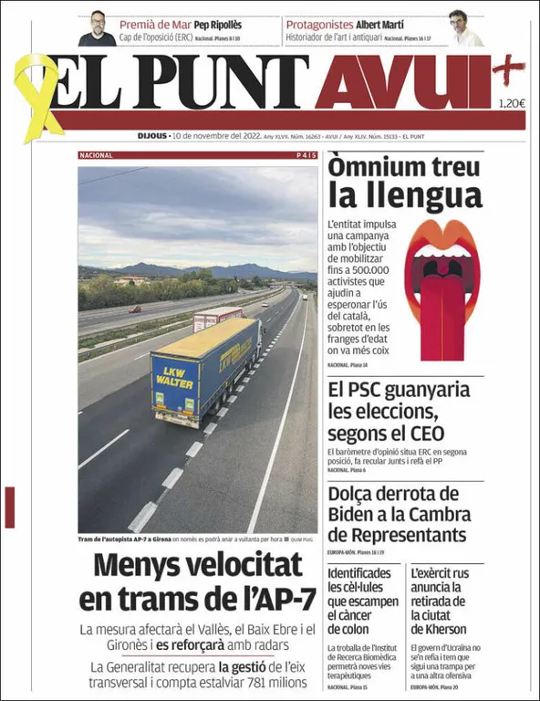 Consulta les portades dels diaris d'aquest 10 de novembre